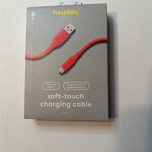 NIB Heyday 6ft USB-A to USB-C Coral Charging Cable (D5)
